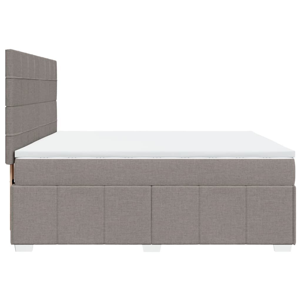 vidaXL Κρεβάτι Boxspring με Στρώμα Taupe 180x200 εκ. Υφασμάτινο
