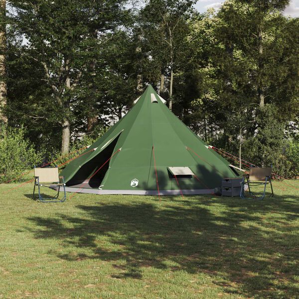 vidaXL Οικογενειακή Τέντα Tipi Πράσινη 12 Ατόμων Ανθεκτική στο Νερό