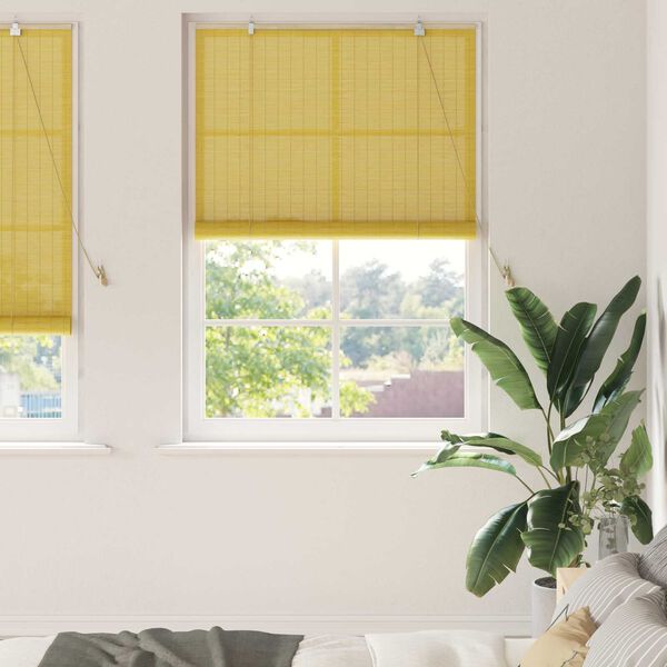 vidaXL Ρολά και Σκίες Παραθύρων Κίτρινο 110 x 220 cm Μπαμπού
