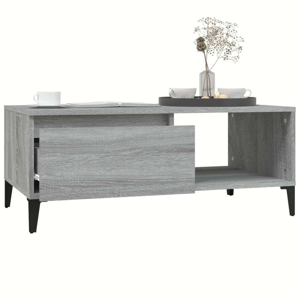vidaXL Τραπεζάκι Σαλονιού Γκρι Sonoma 90x50x36,5εκ. Επεξεργασμένο Ξύλο