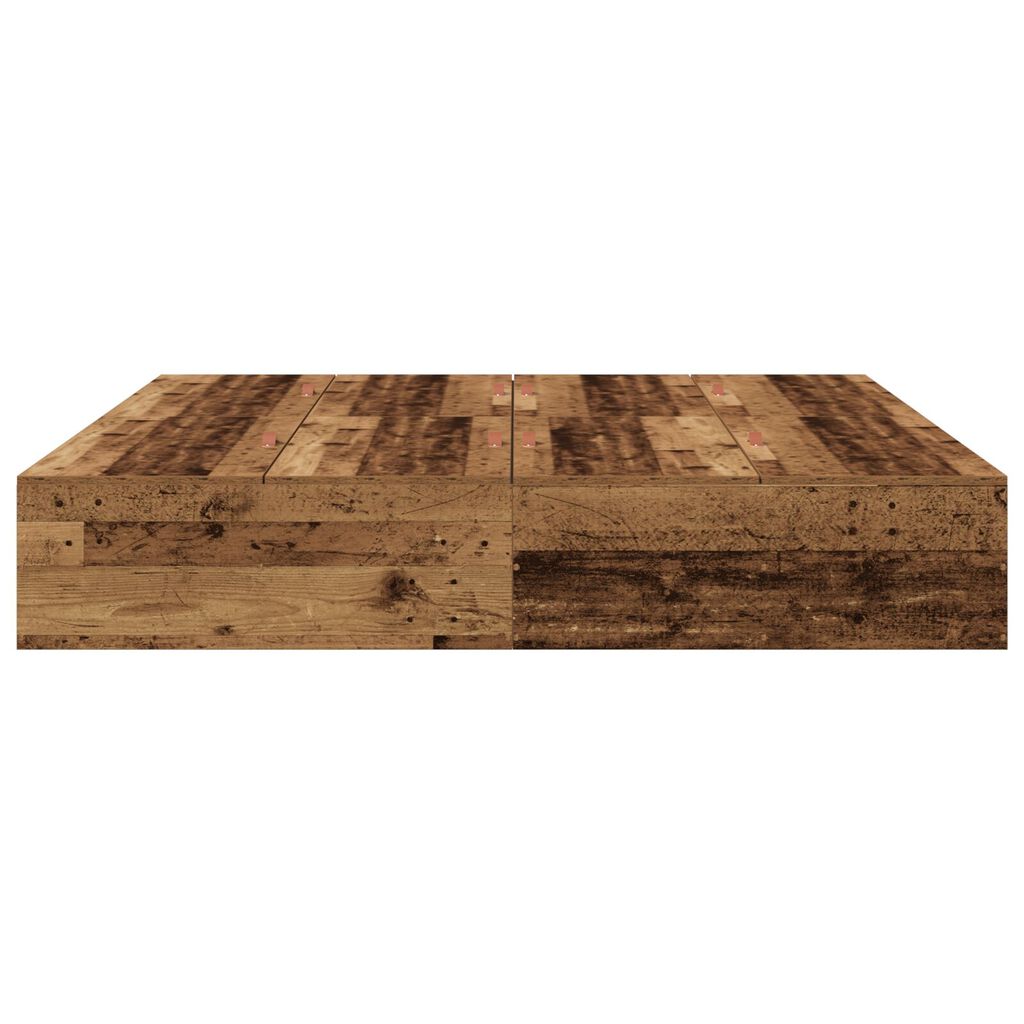 vidaXL Κρεβάτι αποθήκευσης Παλιό ξύλο 200x200 εκ.