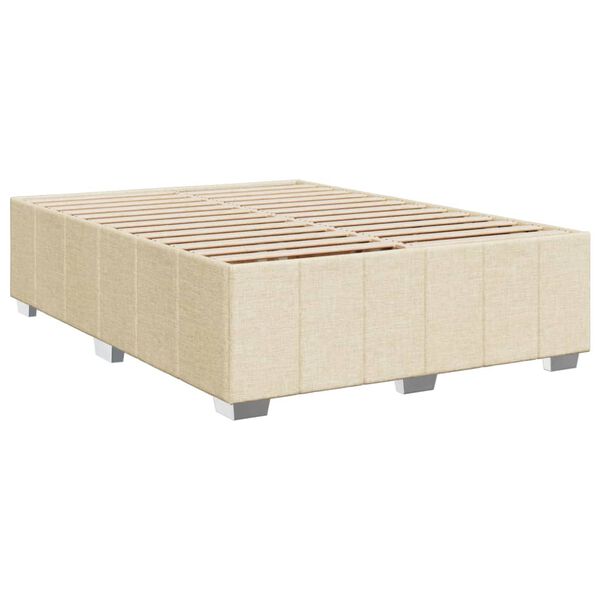 vidaXL Σκελετός Κρεβατιού Χωρίς Στρώμα Κρεμ 140x190 εκ. Υφασμάτινο