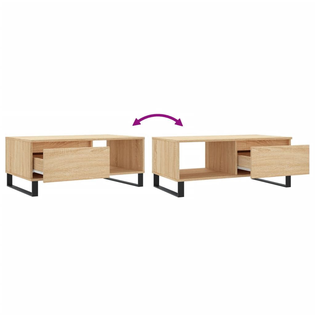 vidaXL Τραπεζάκι Σαλονιού Sonoma Δρυς 90x50x36,5 εκ. Επεξεργασμ. Ξύλο