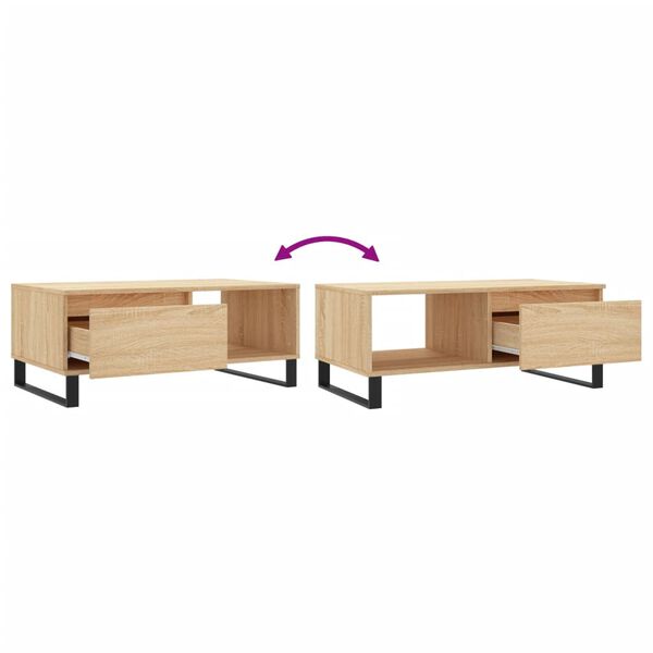 vidaXL Τραπεζάκι Σαλονιού Sonoma Δρυς 90x50x36,5 εκ. Επεξεργασμ. Ξύλο