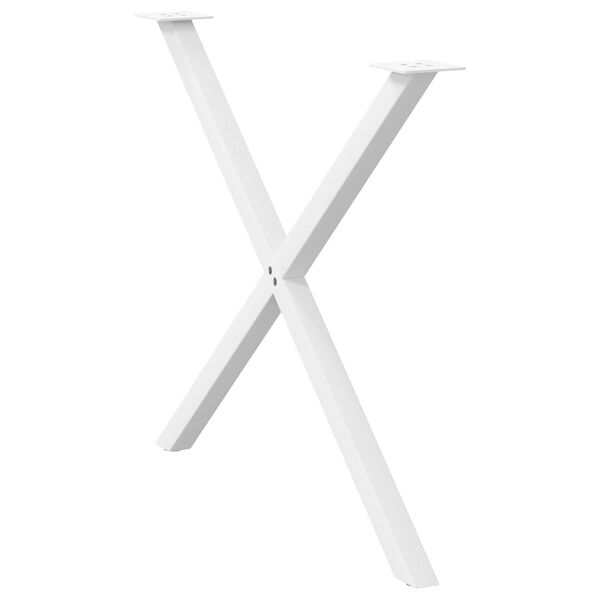 vidaXL Πόδια Τραπεζαρίας σε Σχήμα Χ, 2 τεμ. Λευκά 90x(72-73) εκ. Ατσάλι