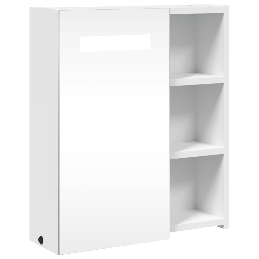vidaXL Καθρέφτης Μπάνιου με Ντουλάπι & LED Λευκό 45 x 13 x 52 εκ.