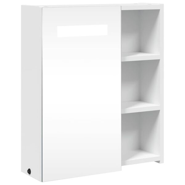 vidaXL Καθρέφτης Μπάνιου με Ντουλάπι & LED Λευκό 45 x 13 x 52 εκ.