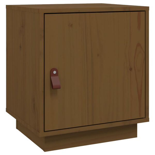 vidaXL Κομοδίνο Καφέ Μελί 40x34x45 εκ. από Μασίφ Ξύλο Πεύκου