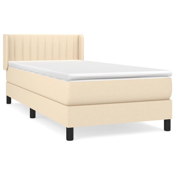 vidaXL &Kappa;&rho;&epsilon;&beta;ά&tau;&iota; Boxspring &mu;&epsilon; &Sigma;&tau;&rho;ώ&mu;&alpha; &Kappa;&rho;&epsilon;&mu; 90x190 &epsilon;&kappa;.&Upsilon;&phi;&alpha;&sigma;&mu;ά&tau;&iota;&nu;&omicron;