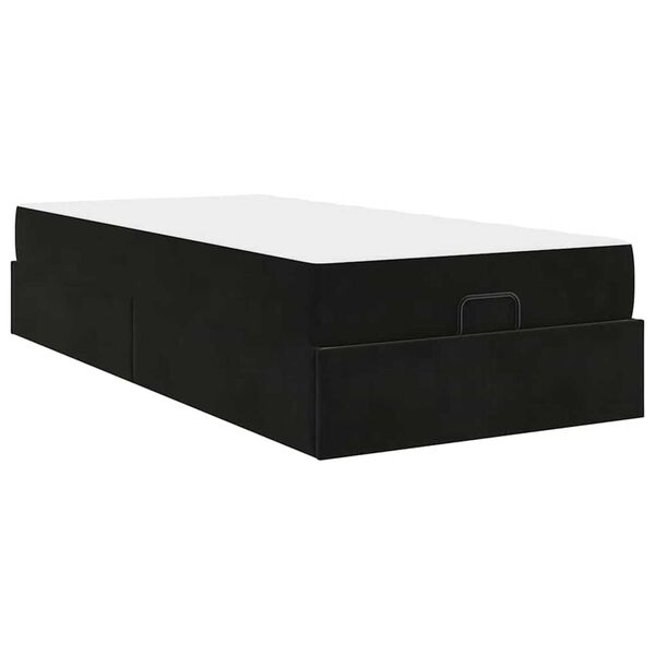 vidaXL Σκελετός Κρεβατιού με στρώμα Μαύρο 90 x 190 cm Βελούδο