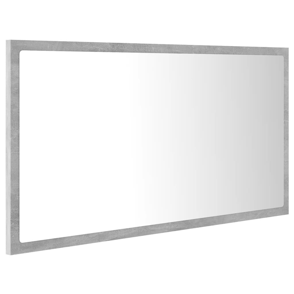 vidaXL Καθρέφτης Μπάνιου Γκρι Σκυροδέματος 80x8,5x37 εκ. Ακρυλικός