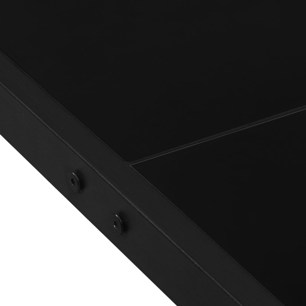 vidaXL Τραπέζι Κήπου Μαύρο 130 x 130 x 72 εκ. από Ατσάλι και Γυαλί