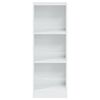 vidaXL Βιβλιοθήκη με 3 Ράφια Γυαλ. Λευκό 40x24x109 εκ. Επεξεργ. Ξύλο