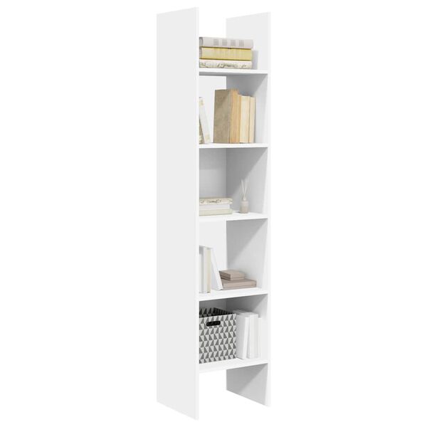 vidaXL Βιβλιοθήκη Λευκή 40 x 35 x 180 εκ. από Επεξ. Ξύλο