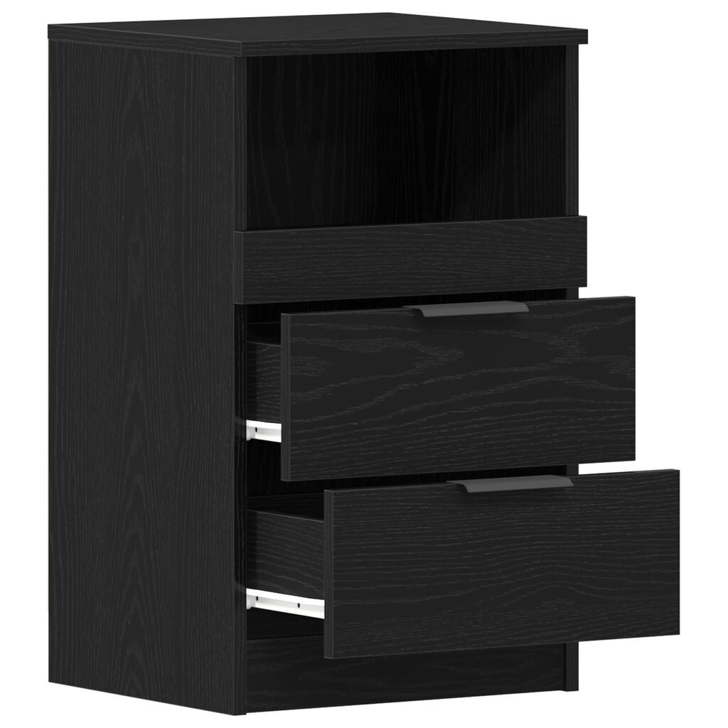 κομοδίνο vidaXL Μαύρο Δρυς 40x35x65 εκ Made of Engineered Wood