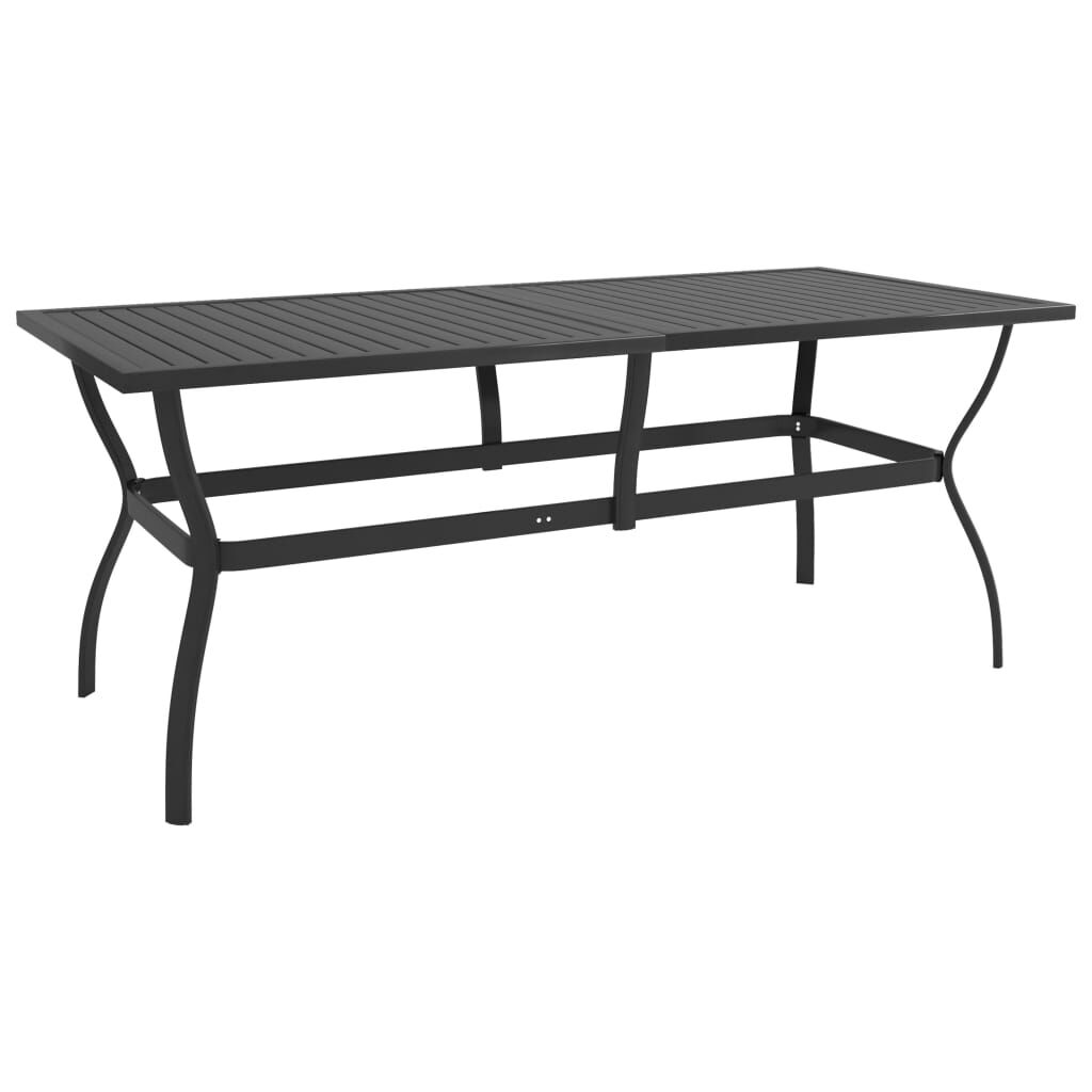 vidaXL Τραπέζι Κήπου Ανθρακί 190 x 80 x 72 εκ. Ατσάλινο