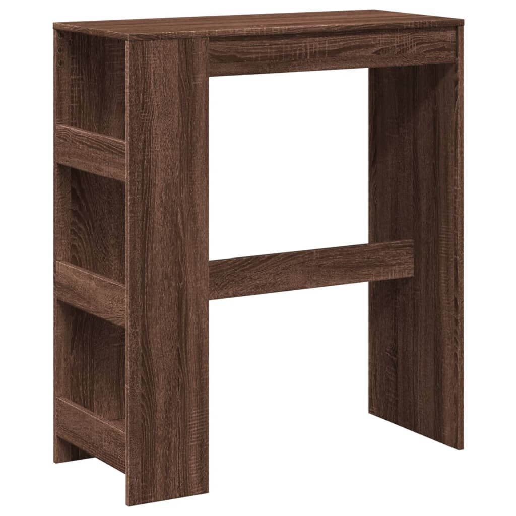 vidaXL Τραπέζι Μπαρ με Ράγες Καφέ Δρυς 90x40x103,5 εκ. Επεξεργ. Ξύλο