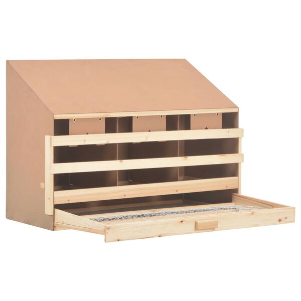 vidaXL Φωλιά για Κότες με 3 Θέσεις 93x40x65 εκ. από Μασίφ Ξύλο Πεύκου