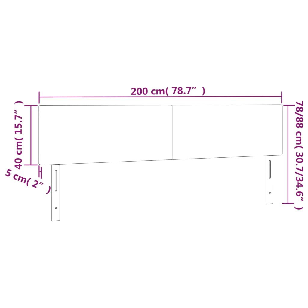 vidaXL Κεφαλάρια Κρεβατιού 2 τεμ. Γκρι 100x5x78/88 εκ.Συνθετικό Δέρμα