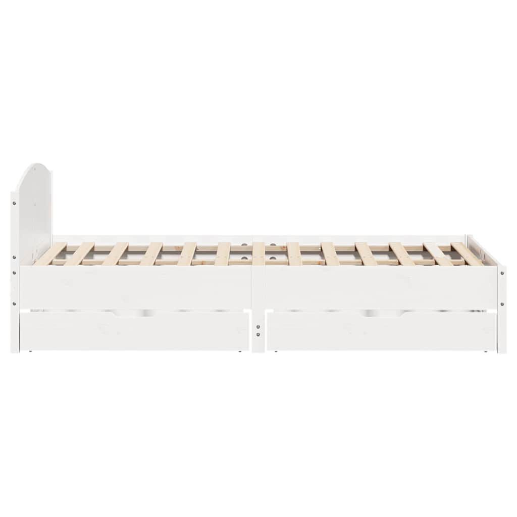 vidaXL Σκελετός Κρεβ. Χωρίς Στρώμα Λευκό 140x190 εκ Μασίφ Πεύκο
