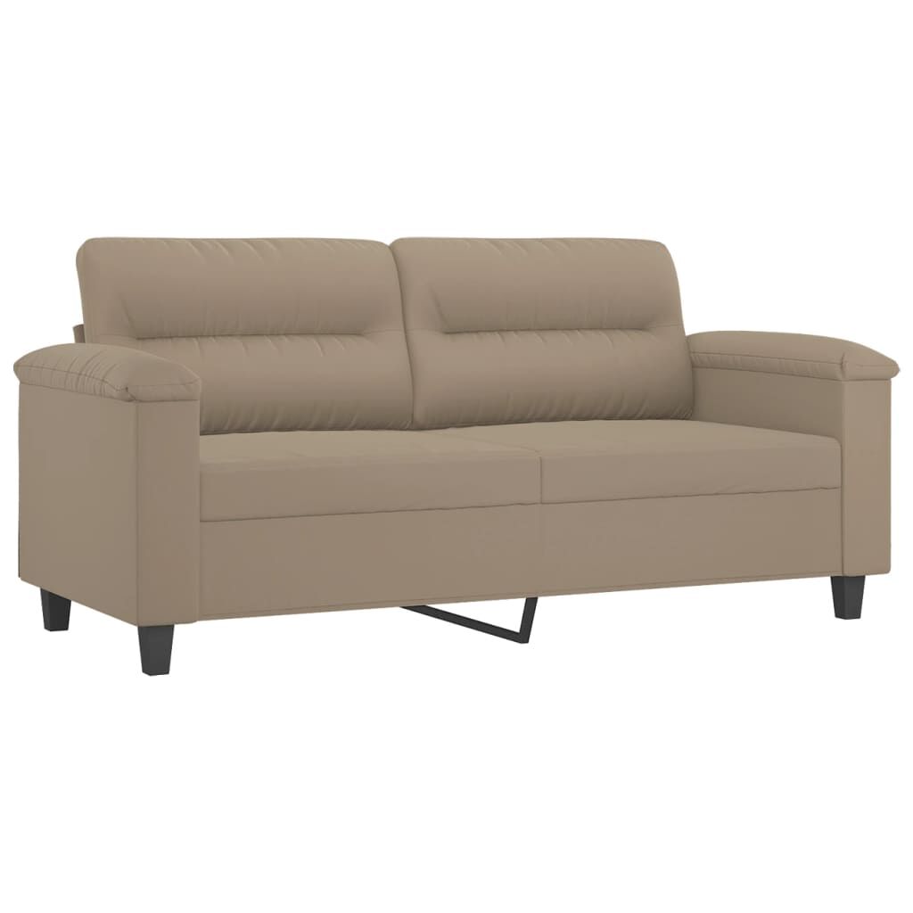 vidaXL Καναπές Διθέσιος Taupe 140 εκ. Ύφασμα Μικροϊνών με Μαξιλάρια