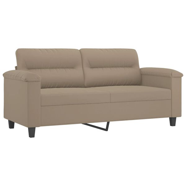 vidaXL Καναπές Διθέσιος Taupe 140 εκ. Ύφασμα Μικροϊνών με Μαξιλάρια