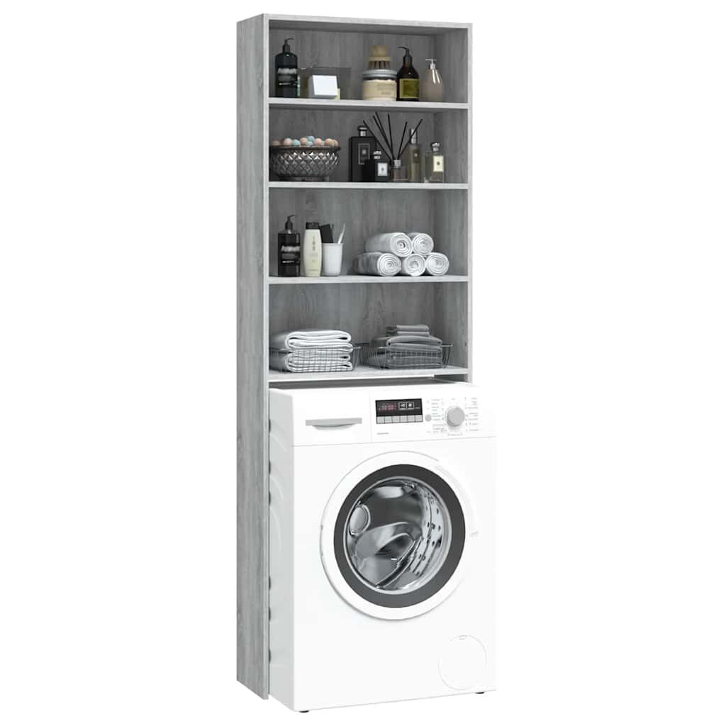 vidaXL Ντουλάπι Πλυντηρίου Γκρι Sonoma 64 x 24 x 190 εκ.