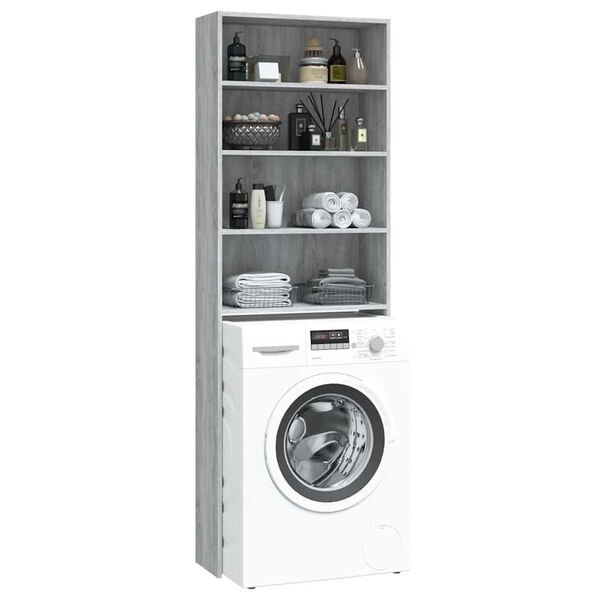 vidaXL Ντουλάπι Πλυντηρίου Γκρι Sonoma 64 x 24 x 190 εκ.