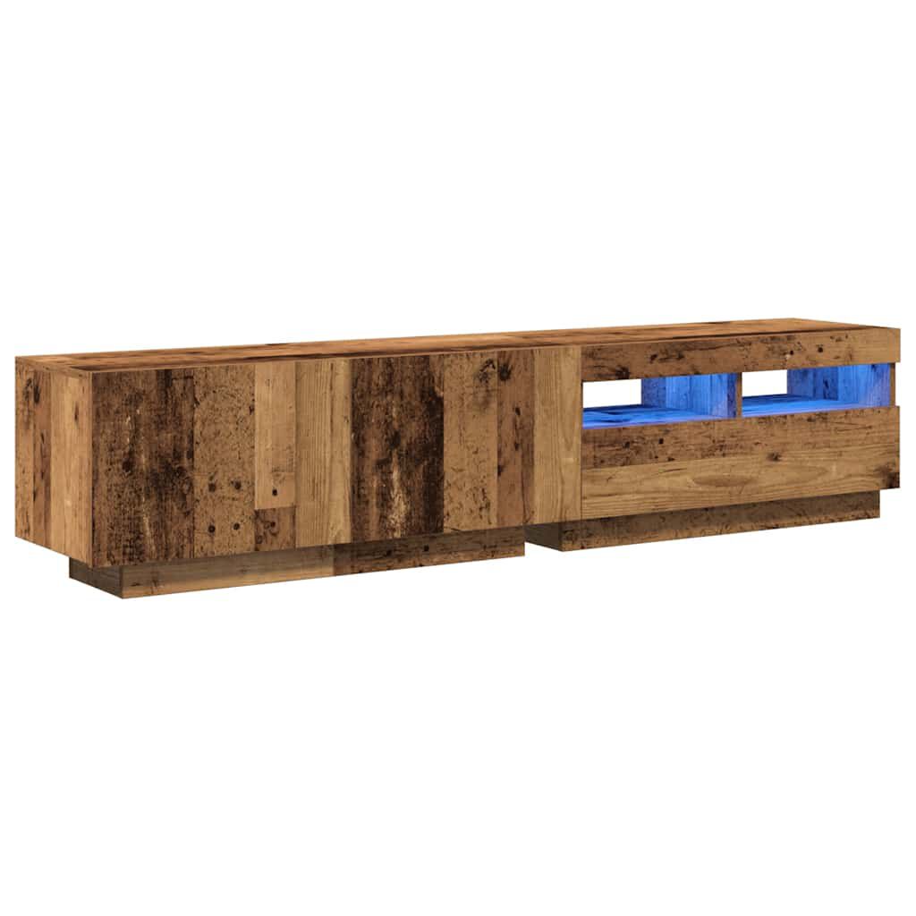 vidaXL Έπιπλο Τηλεόρασης LED Όψη Παλαιού Ξύλου 180x35x40 εκ.Επεξ. Ξύλο