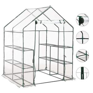 vidaXL &Theta;&epsilon;&rho;&mu;&omicron;&kappa;ή&pi;&iota;&omicron; &mu;&epsilon; 8 &Rho;ά&phi;&iota;&alpha; 143 x 143 x 195 &epsilon;&kappa;.