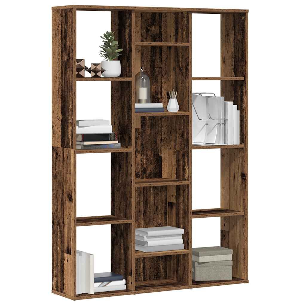 vidaXL Διαχωριστικό/Βιβλιοθήκη Παλιό Ξύλο 100x24x140εκ από Μοριοσανίδα