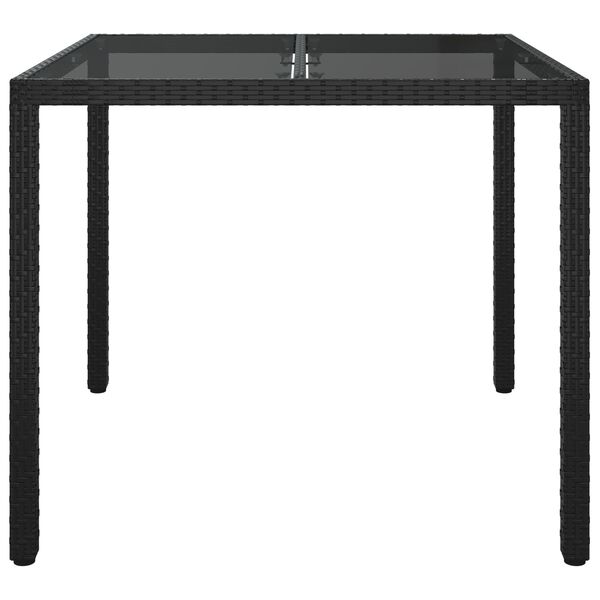 vidaXL Τραπέζι Δείπνου Κήπου Μαύρο 90x90x75 εκ. Συνθετικό Ρατάν