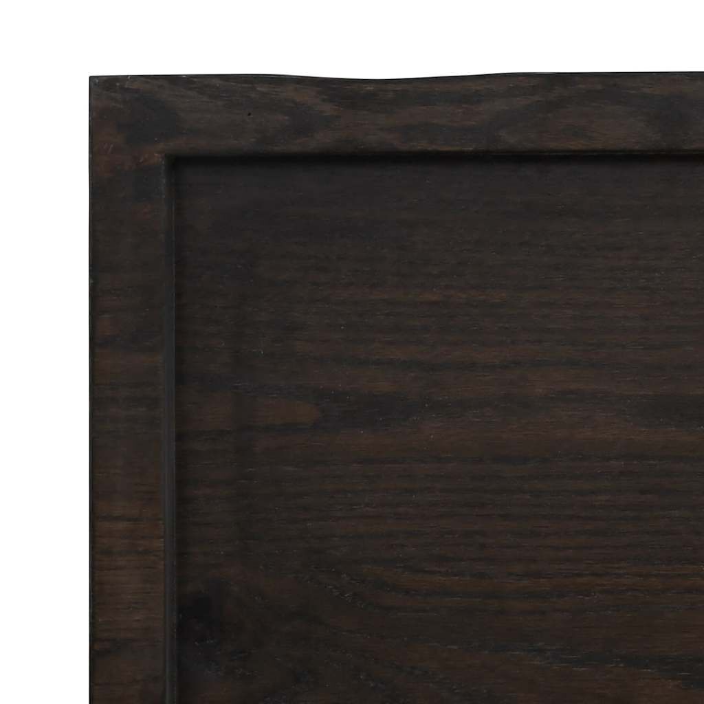 vidaXL Ράφι Τοίχου Σκούρο Καφέ 140x50x(2-4) εκ. Επεξ. Μασίφ Ξύλο Δρυός