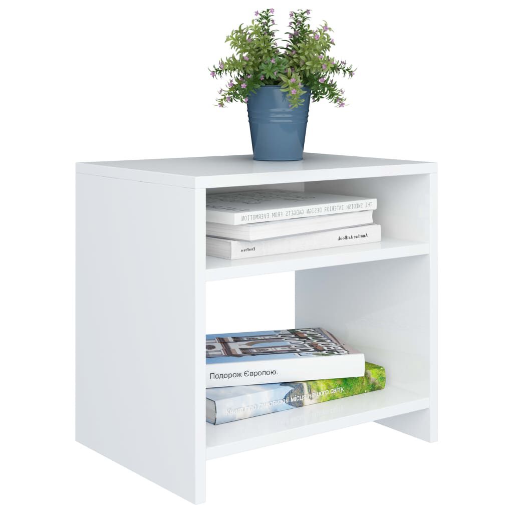vidaXL Κομοδίνο Λευκό 40 x 30 x 40 εκ. από Επεξ. Ξύλο