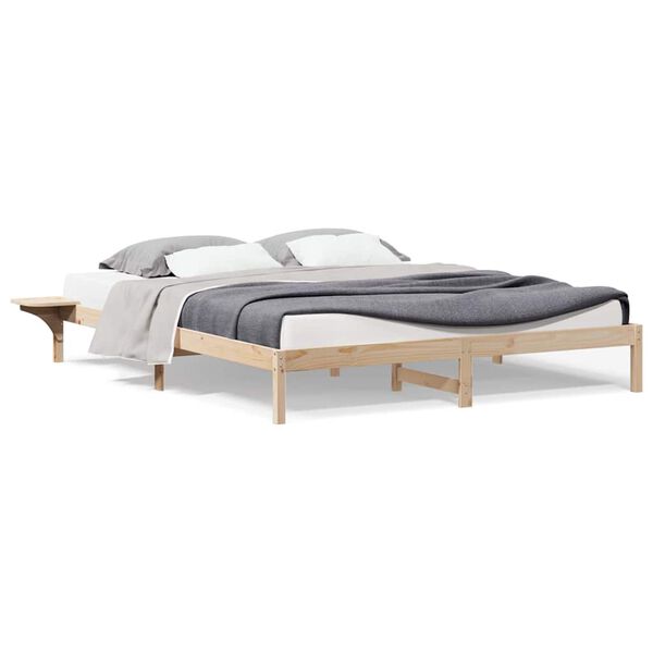 vidaXL Κρεβατοκάμαρα με Πλαϊνά Τραπέζια Φυσικό 180 x 210 cm