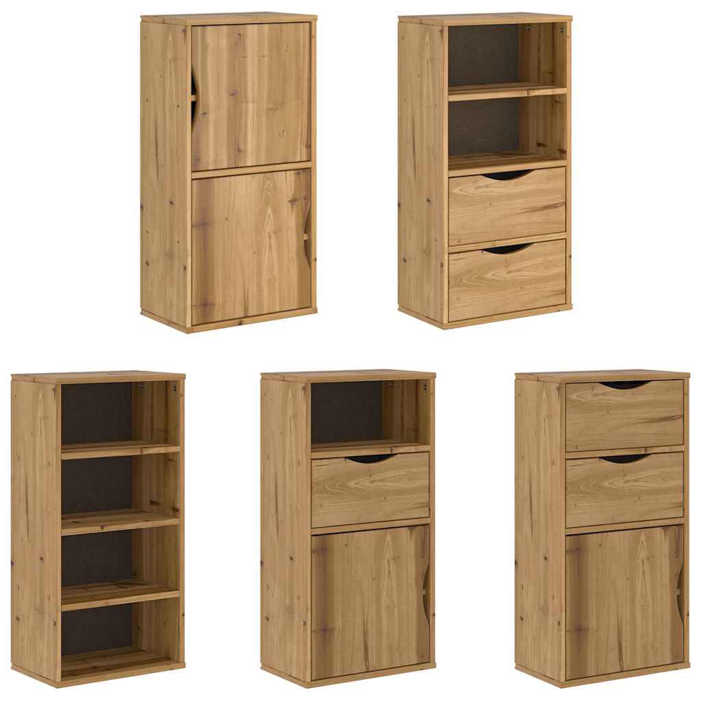vidaXL Πλαϊνά ντουλάπια 5 τεμ. ODDA 40x24x79 εκ. από Μασίφ Ξύλο Πεύκου