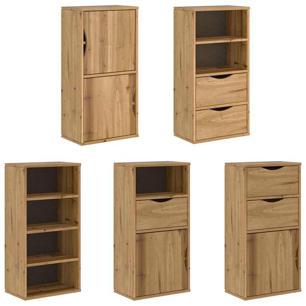 vidaXL Πλαϊνά ντουλάπια 5 τεμ. ODDA 40x24x79 εκ. από Μασίφ Ξύλο Πεύκου