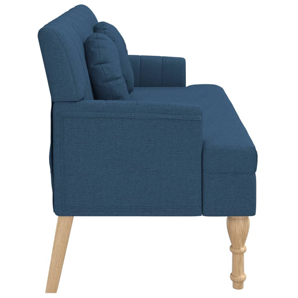 vidaXL Παγκάκι Μπλε 113 x 64,5 x 75,5 εκ. Υφασμάτινο με Μαξιλάρια