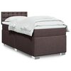 vidaXL Κρεβάτι Boxspring με Στρώμα Σκούρο Καφέ 90x200 εκ. Υφασμάτινο