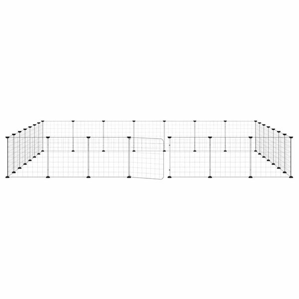 vidaXL Κλουβί Κατοικίδιων με 28 Πάνελ + Πόρτα Μαύρο 35 x 35εκ Ατσάλινο