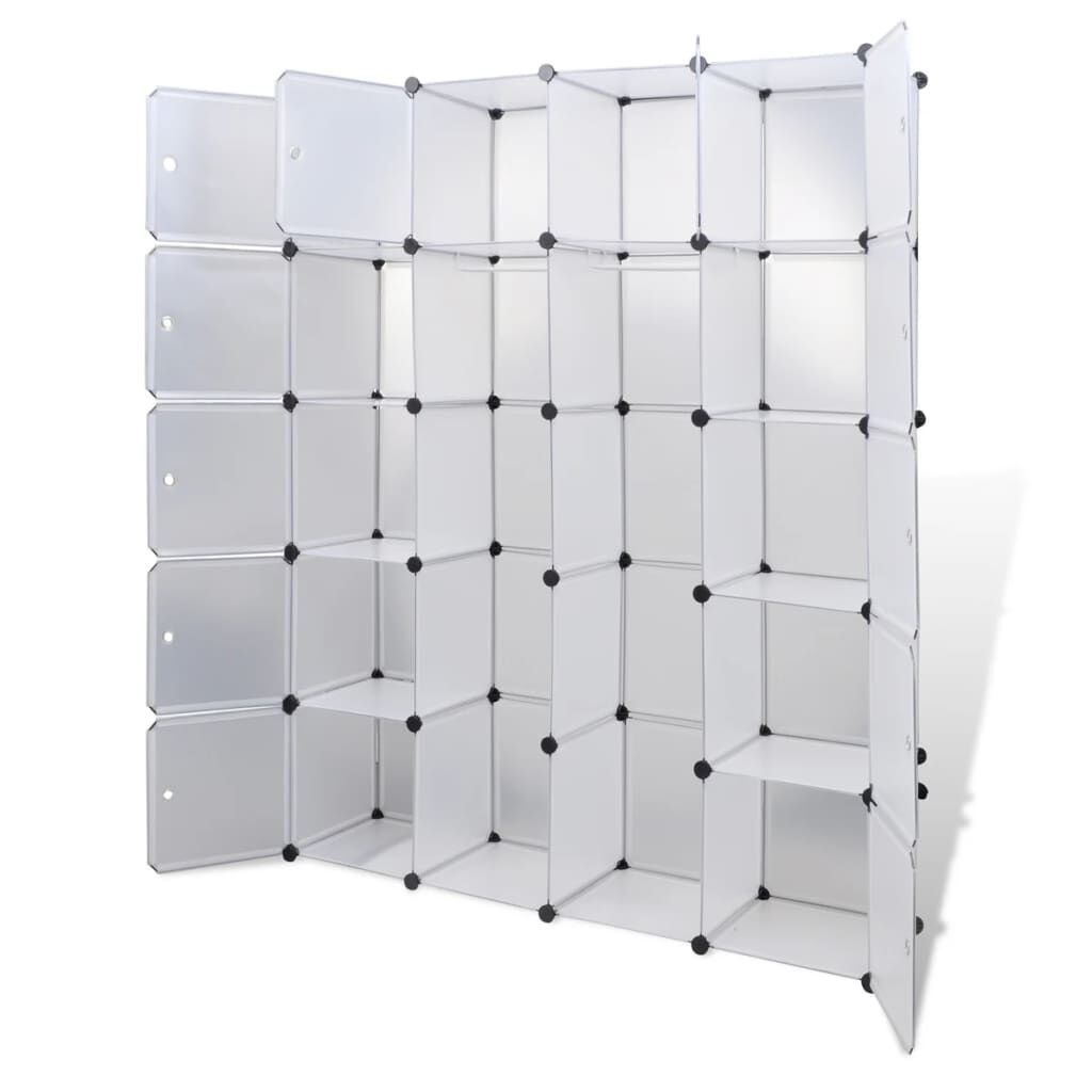 vidaXL Ντουλάπα Σπονδυλωτή 14 Τμήματα Άσπρη 37 x 146 x 180,5 εκ