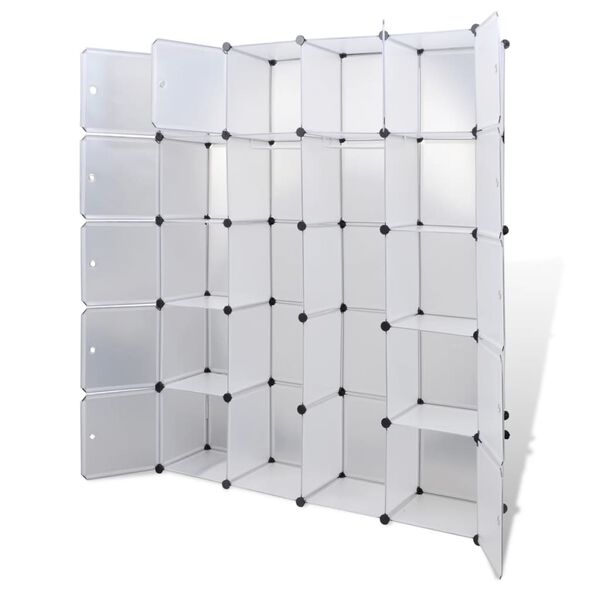 vidaXL Ντουλάπα Σπονδυλωτή 14 Τμήματα Άσπρη 37 x 146 x 180,5 εκ