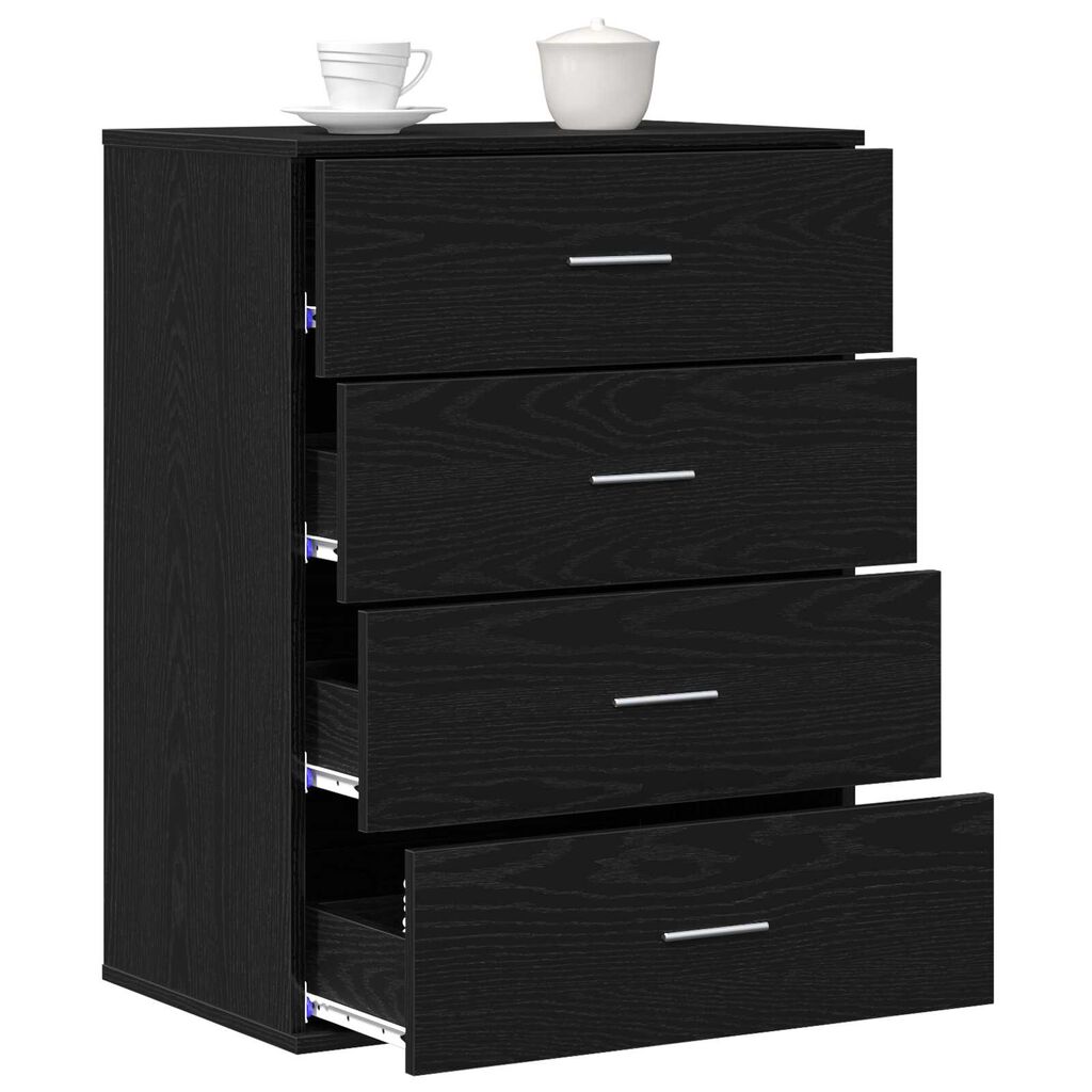 vidaXL Πλαϊνό γραφείο Μαύρη Δρυς 60 x 39 x 80 εκ Επεξεργασμένο ξύλο