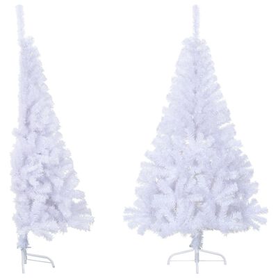 vidaXL Χριστουγεννιάτικο Δέντρο Τεχνητό Μισό Με Βάση Άσπρο 150 εκ. PVC