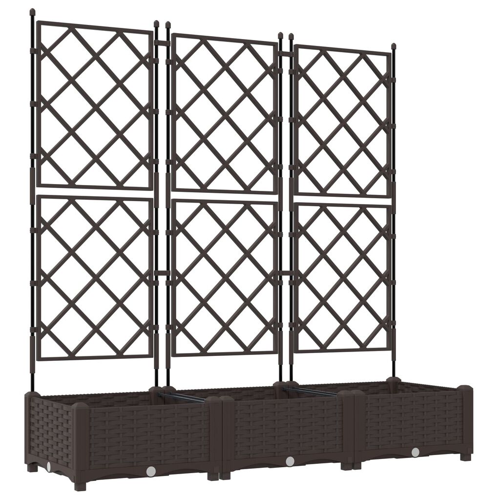 vidaXL Κηποτινάκι με Τρέλα 3 pcs Καφέ 120 x 40 x 125.5 εκ. PP