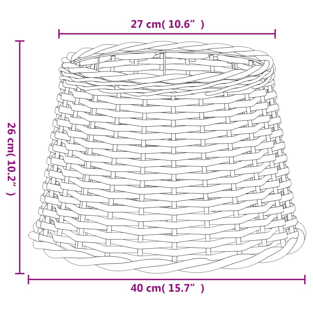 vidaXL Καπέλο Φωτιστικού Καφέ Ø40x26 εκ. από Wicker