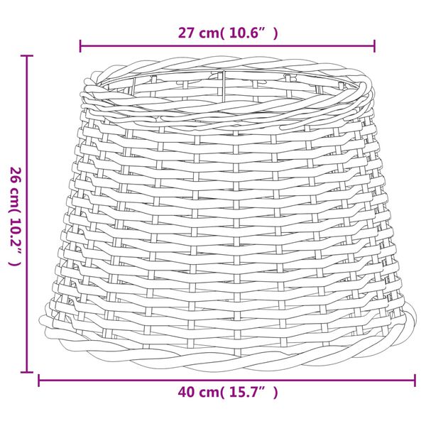 vidaXL Καπέλο Φωτιστικού Καφέ Ø40x26 εκ. από Wicker