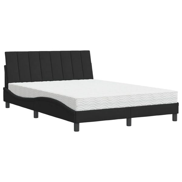 vidaXL Κρεβάτι με Στρώμα Μαύρο 120 x 200 εκ. Βελούδινο