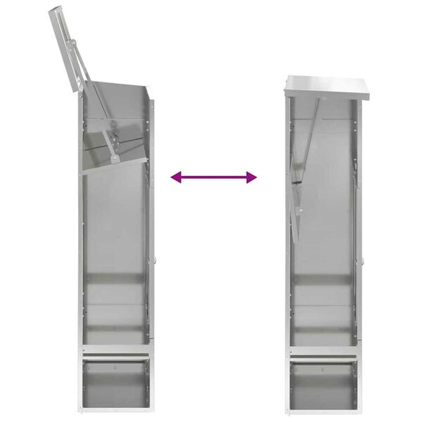 vidaXL Θυρίδα Πακέτων Μαύρο 44.5 x 29 x 110.5 εκ Γαλβανισμένος χάλυβας