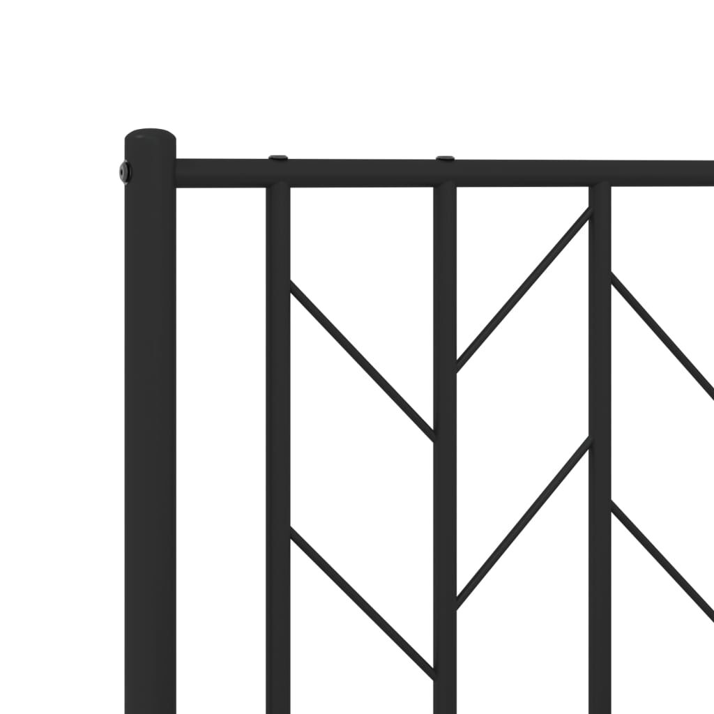 vidaXL Πλαίσιο Κρεβατιού με Κεφαλάρι&Ποδαρικό Μαύρο 107x20 εκ. Μέταλλο